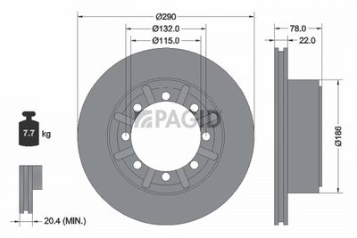 Brzdový kotouč PAGID 59176N