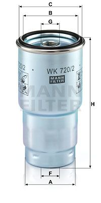 Топливный фильтр MANN-FILTER WK 720/2 x для TOYOTA HIACE