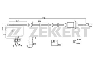 SE6129 ZEKKERT Датчик, частота вращения колеса