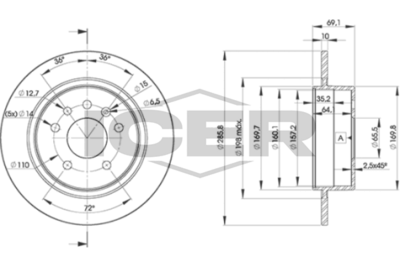 спирачен диск ICER 78BD7476-2