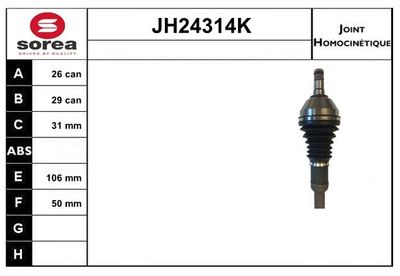 GELENKSATZ ANTRIEBSWELLE SNRA JH24314K