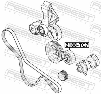 Deflection/Guide Pulley, V-ribbed belt 2188-TC7