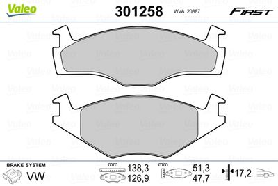 Brake Pad Set, disc brake 301258