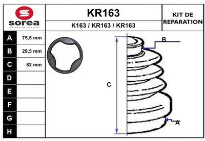 EAI KR163 Пыльник шруса  для PEUGEOT 5008 (Пежо 5008)