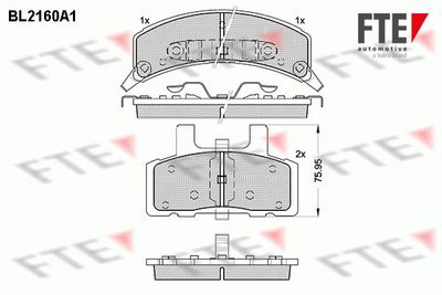 Комплект тормозных колодок, дисковый тормоз FTE 9011074 для CHEVROLET BLAZER