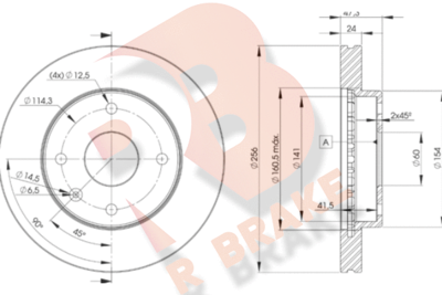 Тормозной диск R BRAKE 78RBD28338 для DAEWOO REZZO