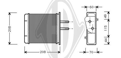 DIEDERICHS DCM1071 Радиатор печки  для FIAT BARCHETTA (Фиат Барчетта)