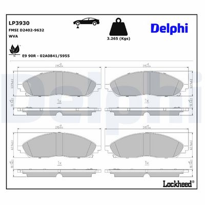 Remblokken set Voor , past: JEEP GRAND CHEROKEE L V 2.0H 05.21-