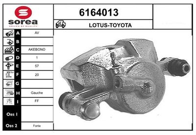 STARTCAR 6164013 Тормозной суппорт  для TOYOTA CELICA купе (_A6_) 2.0 (RA63_)