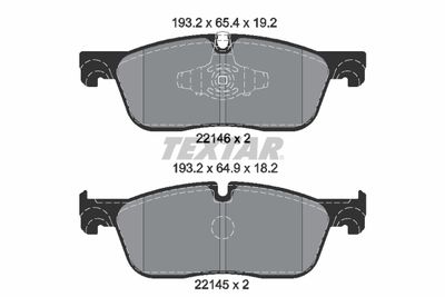 Комплект тормозных колодок, дисковый тормоз TEXTAR 2214601 для JAGUAR E-PACE