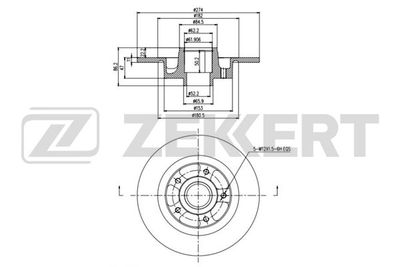 Тормозной диск ZEKKERT BS-5998 для RENAULT FLUENCE