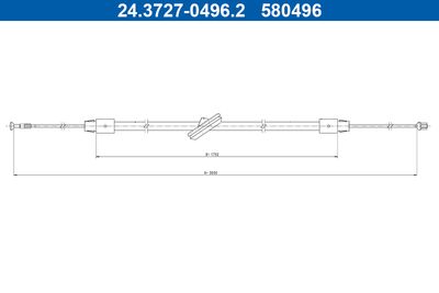 Vajer, parkeringsbroms ATE 24.3727-0496.2