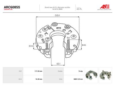 Usmerňovač alternátora AS-PL ARC6085S