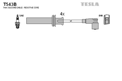 Комплект проводов зажигания TESLA T543B для LANCIA THEMA