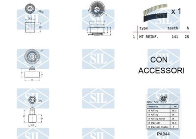 SET POMPA APA + CUREA DINTATA Saleri SIL K1PA944 1
