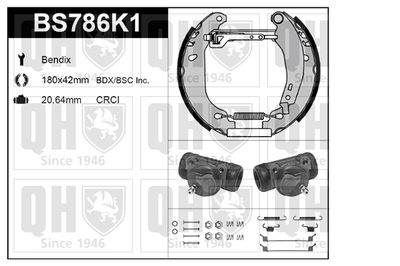 Комплект тормозных колодок QUINTON HAZELL BS786K1 для RENAULT 9