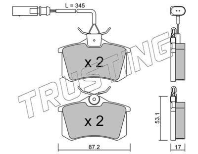 TRUSTING 102.6 Тормозные колодки и сигнализаторы для AUDI A4 B5 Avant (8D5) RS4 quattro