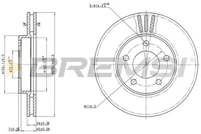 BREMSI CD7209V Тормозные диски  для MAZDA TRIBUTE (EP) 3.0 V6 24V 4WD
