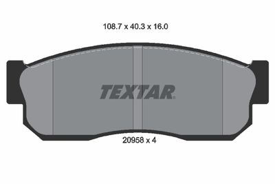 Комплект тормозных колодок, дисковый тормоз TEXTAR 2095802 для NISSAN CHERRY