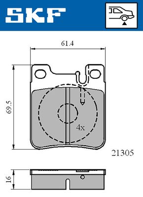 Комплект тормозных колодок, дисковый тормоз VKBP 90502