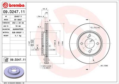 BREMBO Bremsscheibe PRIME LINE - UV Coated (09.D247.11)