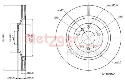 BREMSSCHEIBE METZGER AUTOTEILE 6110952 1