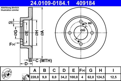 Тормозной диск ATE 24.0109-0184.1 для SUZUKI BALENO