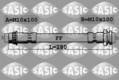 SASIC 6600018 Тормозной шланг  для PEUGEOT PARTNER (Пежо Партнер)