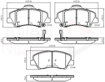 Комплект тормозных колодок, дисковый тормоз COMLINE ADB32040 для HYUNDAI SOLARIS