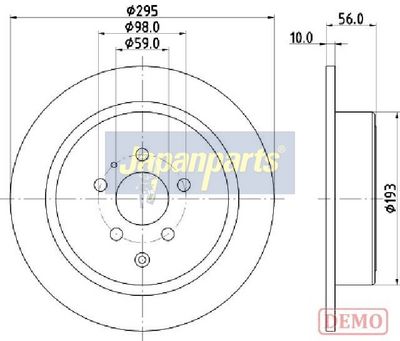 спирачен диск JAPANPARTS DP-0608C