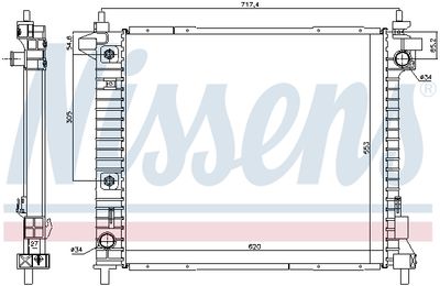 Радиатор, охлаждение двигателя NISSENS 69094 для CADILLAC SRX