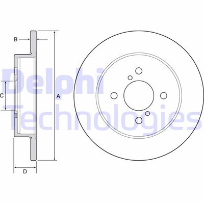 Тормозной диск DELPHI BG4539 для SUZUKI IGNIS