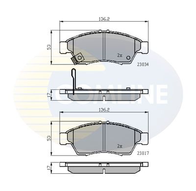 Комплект тормозных колодок, дисковый тормоз COMLINE CBP31125 для SUZUKI LIANA