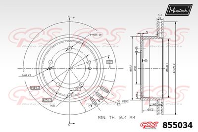 Тормозной диск MAXTECH 855034 для MITSUBISHI 3000