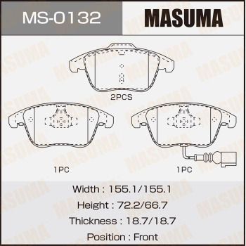 Комплект тормозных колодок MASUMA MS-0132 для VW TIGUAN