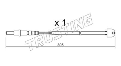 Styk ostrzegawczy, zużycie okładzin hamulcowych TRUSTING SU.098