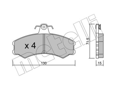 Комплект тормозных колодок, дисковый тормоз METELLI 22-0031-1 для IVECO MASSIF