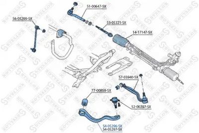 носач, окачване на колелата STELLOX 54-05296-SX
