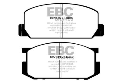 Комплект тормозных колодок, дисковый тормоз EBC Brakes DP402 для TOYOTA CELICA