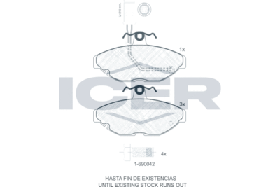 Комплект тормозных колодок, дисковый тормоз ICER 180455-700 для ROVER MAESTRO