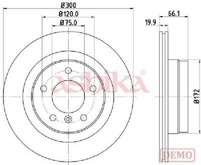 спирачен диск ASHIKA 61-00-0101C