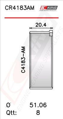 Черупка на биелен лагер KING CR4183AM0.25