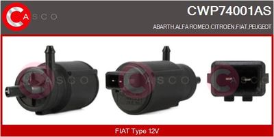 Водяной насос, система очистки окон CASCO CWP74001AS для FIAT LINEA