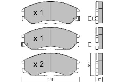 Комплект тормозных колодок, дисковый тормоз AISIN BPHY-1905 для HYUNDAI HIGHWAY