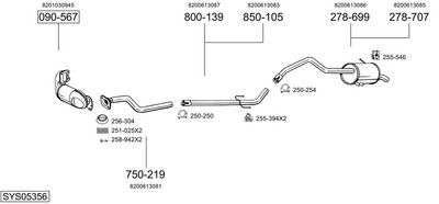 ABGASANLAGE BOSAL SYS05356