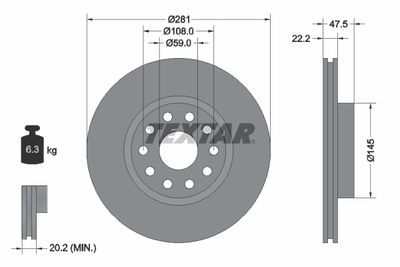 TEXTAR 92093800 Тормозные диски  для LANCIA KAPPA (Лансиа Kаппа)