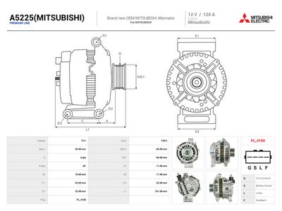 AS-PL - Alternátor MITSUBISHI , A5225(MITSUBISHI)