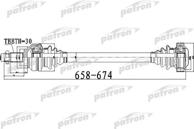 Приводной вал PATRON PDS0480 для BMW 6