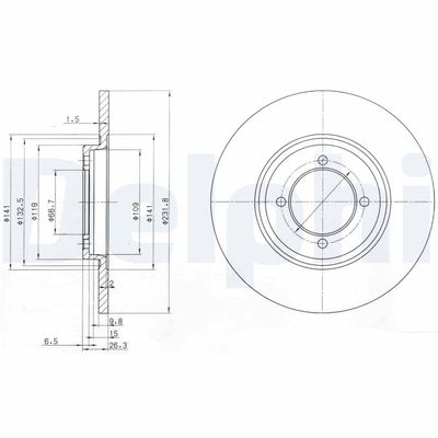 Tarcza hamulcowa DELPHI BG2017