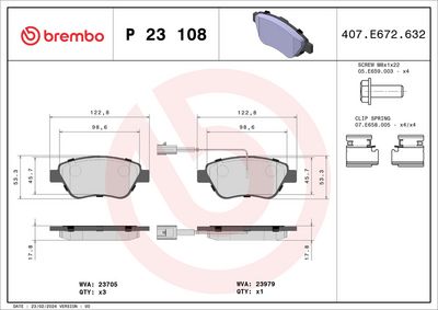 Brake Pad Set, disc brake P 23 108